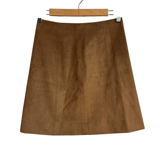 Babaton Dresses & Skirts - BABATON‎ Aritizia Faux Suede A Line Mini Skirt Tan Brown Size 2